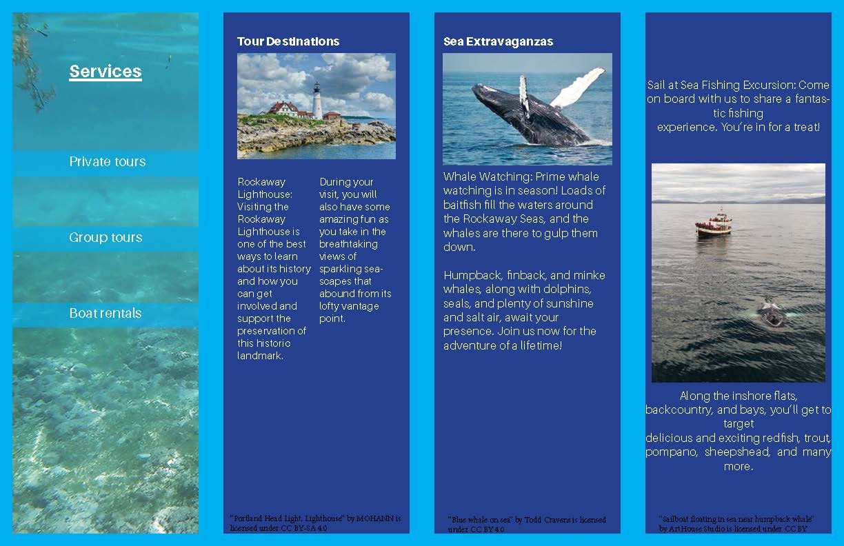 Trifold brochure, outside panels
